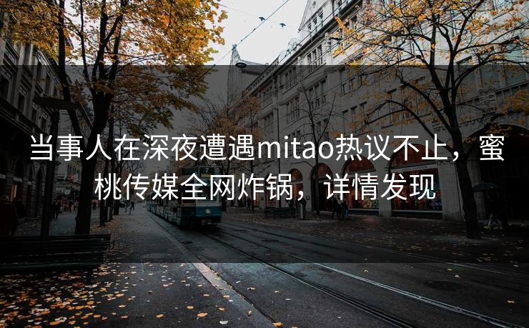 当事人在深夜遭遇mitao热议不止，蜜桃传媒全网炸锅，详情发现